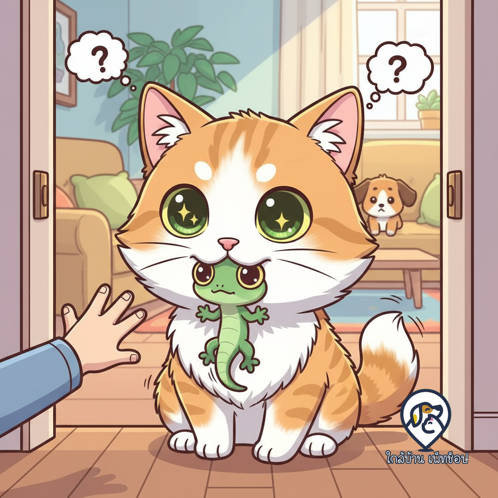 ทำไมแมวเหมียวชอบคาบจิ้งจกมาฝาก?