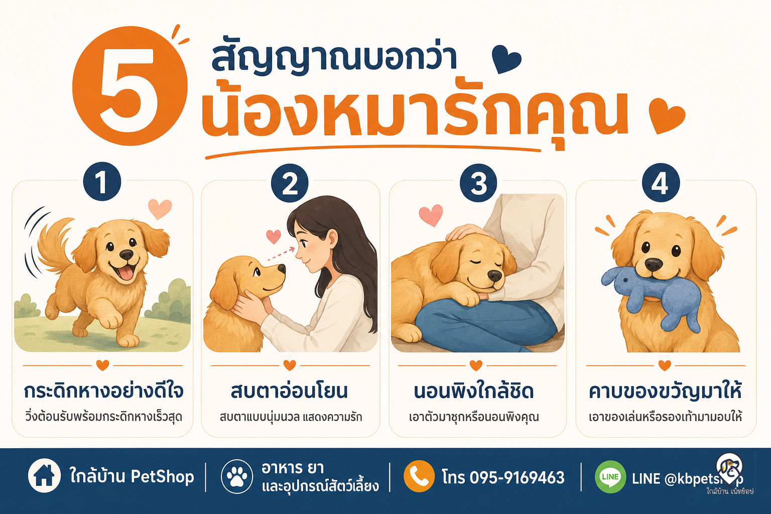 อินโฟกราฟิก: 5 สัญญาณที่บอกว่าน้องหมารักคุณสุดหัวใจ